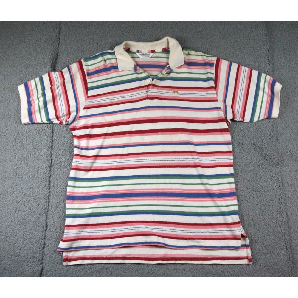 Vintage Brooks Brothers Golden Fleece Polo Shirt XL Rainbow Striped Preppy USA
